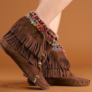 Freepeople Fringe Moccasin Bootie